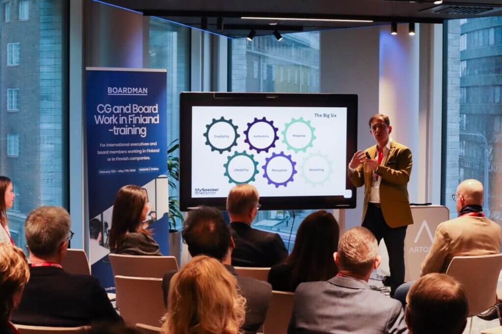 Chaker highlighted the "Big Six" drivers of impactful communication: credibility, authenticity, likability, presence, persuasion, and storytelling. PICTURE: Julia Ruotsi